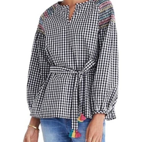 Madewell Tops - Brand New Madewell Smocked Gingham Top XL